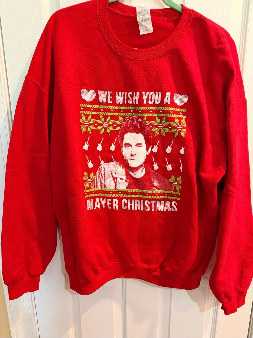 John Mayer Red Holiday Graphic Sweater Size XL